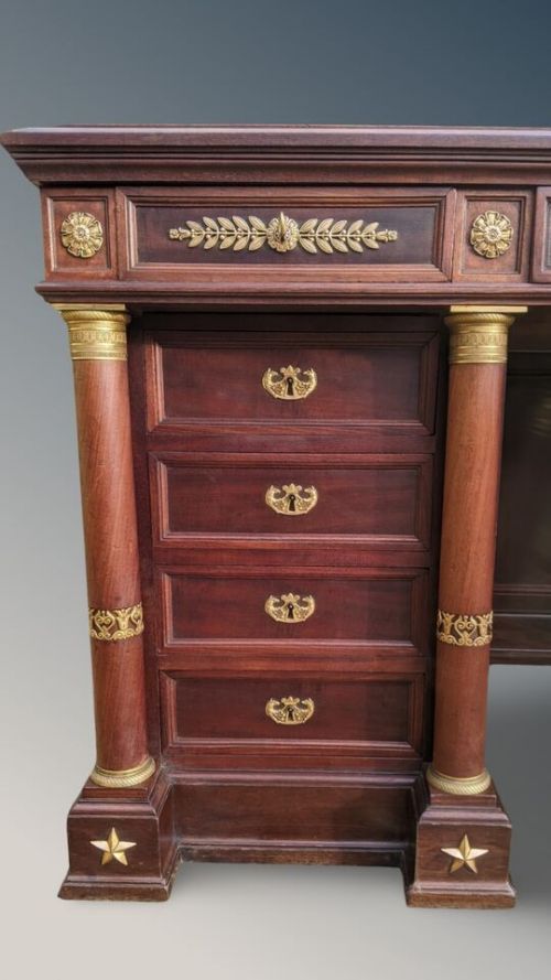 fig 3. Quality Antique French Empire Desk & Matching Chair