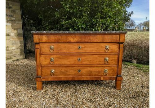 Antique French Walnut Commode Marble Top