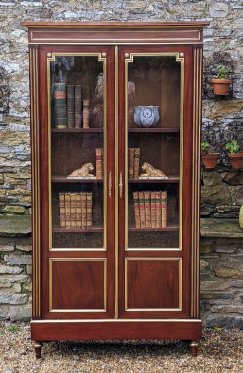Elegant French Bookcase Cabinet Directoire Style 