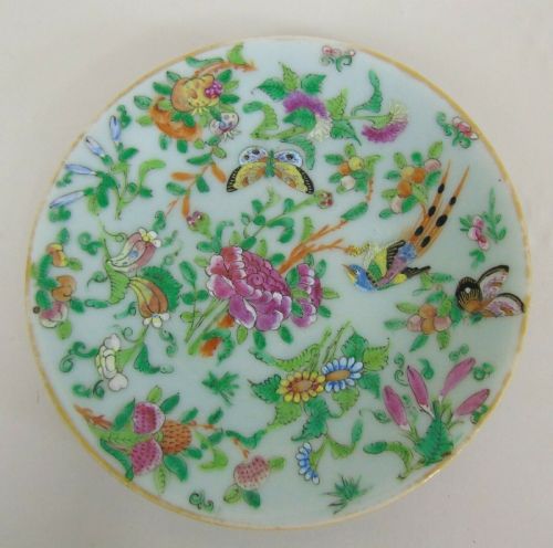 Antique Chinese Celadon Famille Vert Chinese Plate