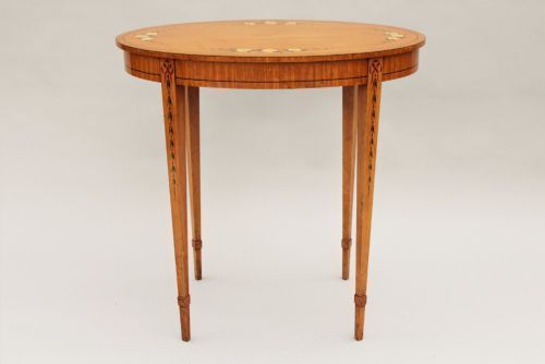 fig 1. Pretty Satinwood Oval Table With Hand Painted Decoration