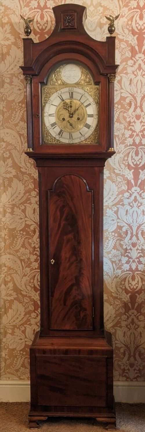 Antique Mahogany Longcase Clock C. Gowland Sunderland