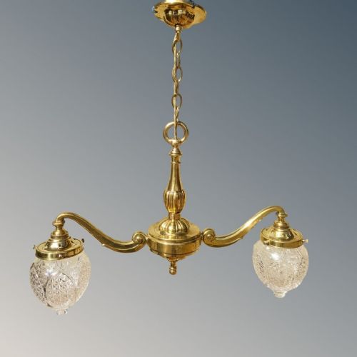 fig 1. Good Quality Edwardian Chandelier Solid Brass