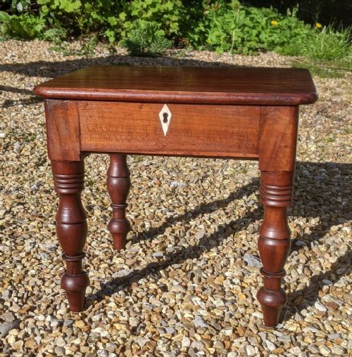 Neat Antique Mahogany Lidded Box / Stool