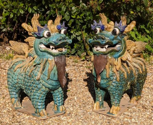 Impressive Pair Of Chinese Terracotta Fo Dogs