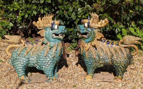 fig 1. Impressive Pair Of Chinese Terracotta Fo Dogs