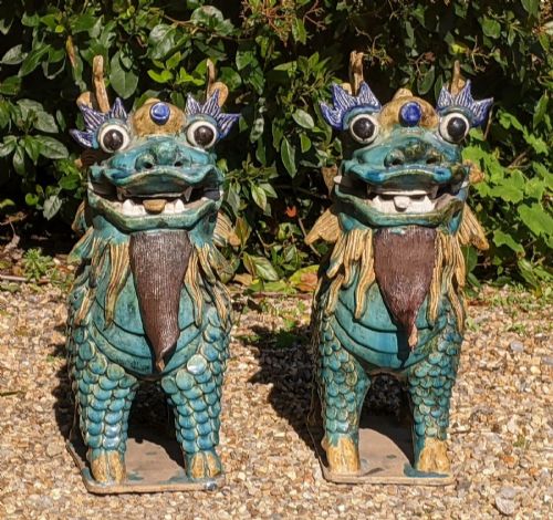 fig 2. Impressive Pair Of Chinese Terracotta Fo Dogs
