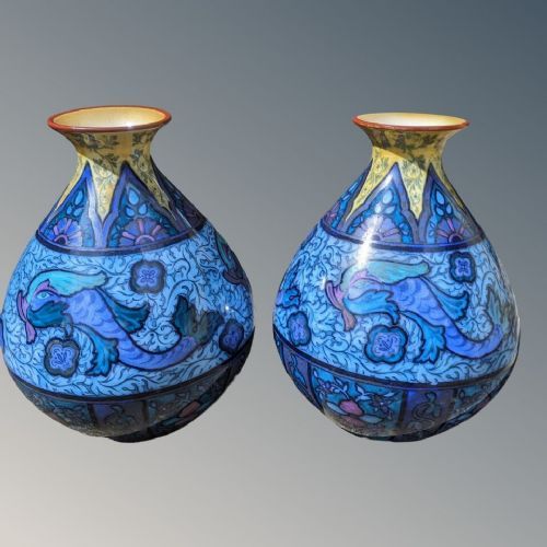 Pair Antique William Morris Burleigh Ware Vases