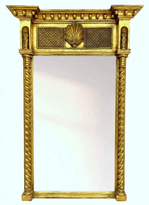 Large Regency Gilt Wood Pier Mirror 