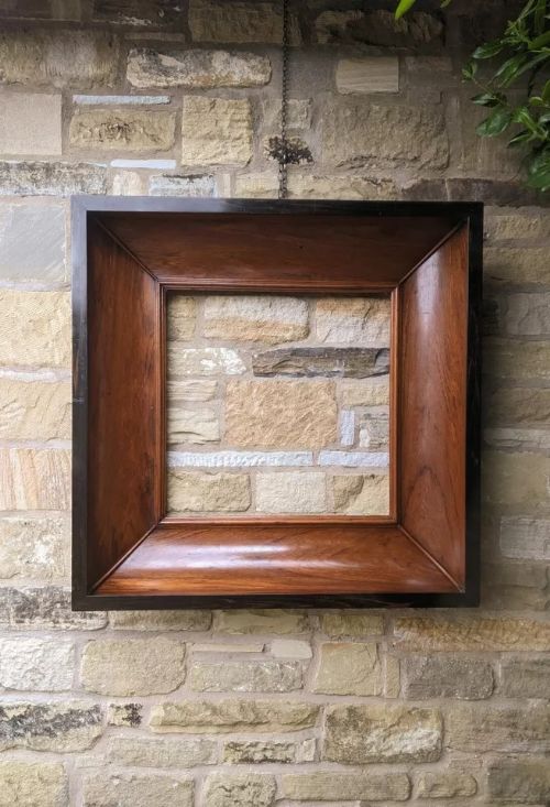 fig 1. Antique Rosewood & Mahogany Curved Frame of Mammoth Size And Depth