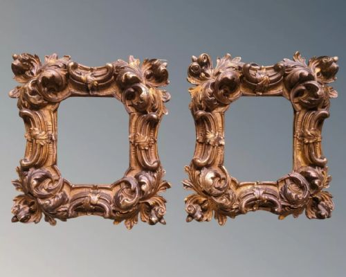 Charming Pair of Regency Rococo Style Gilt Frames