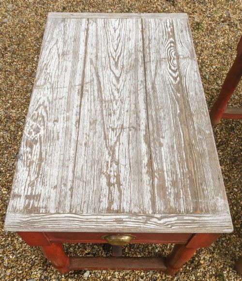 fig 1. Decorative Antique War Office Table In Scarlet Paint Finish
