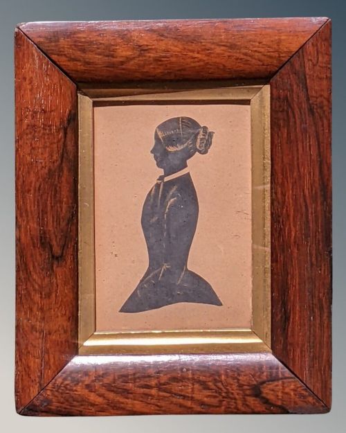 GEORGIAN SILHOUETTE PORTRAIT IN ROSEWOOD FRAME