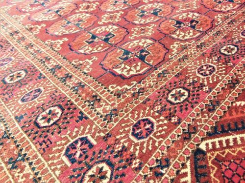 ANTIQUE TEKKE TURKMAN CARPET RUG EMIRATE OF BUKHARA LATE 19TH CENTURY - ADDITIONAL PHOTO 1