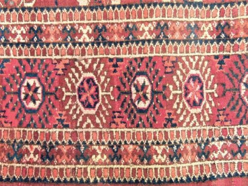 ANTIQUE TEKKE TURKMAN CARPET RUG EMIRATE OF BUKHARA LATE 19TH CENTURY - ADDITIONAL PHOTO 2