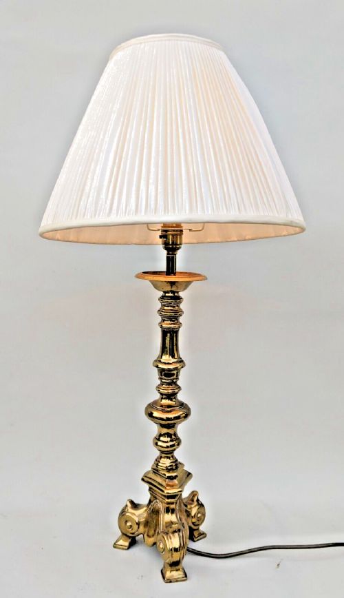 fig 1. Solid Brass Antique Candlestick Table Lamp