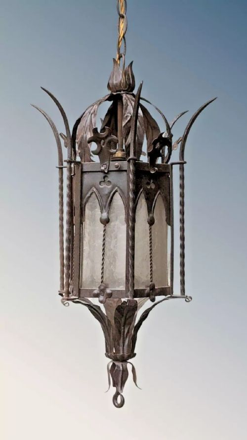 Gothic Design Wrought Iron Hall Lantern