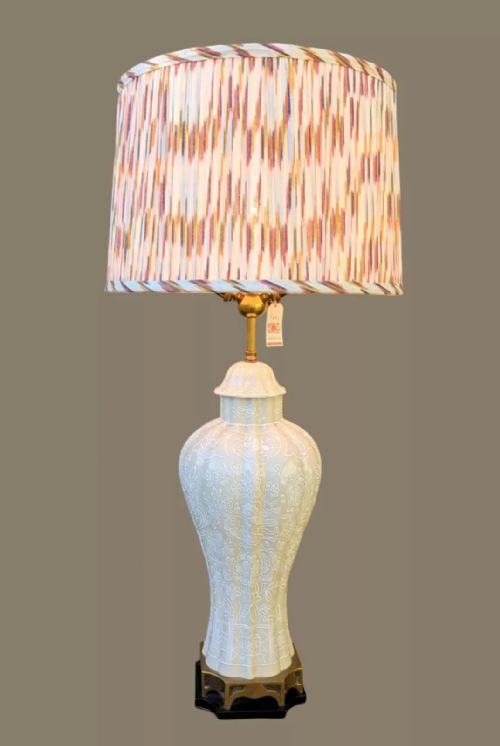 LARGE PARIS PORCELAIN TABLE LAMP QAINLONG - ADDITIONAL PHOTO 1