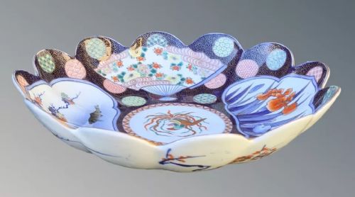 fig 1. Antique Japanese Fukagawa Seiji Porcelain Dish