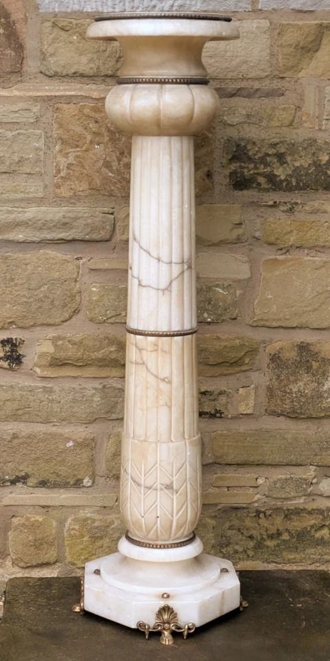Antique French Marble Column Stand