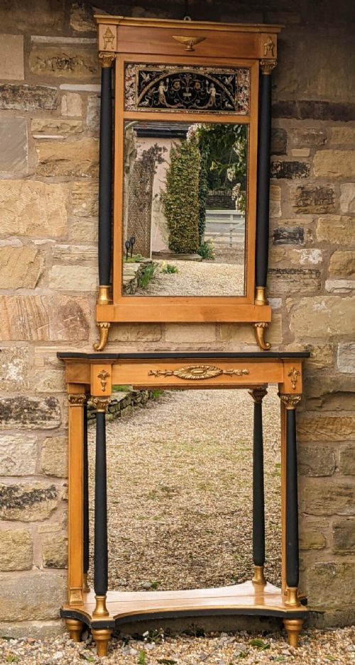 fig 1. Empire Style Maple Console Table & Matching Mirror