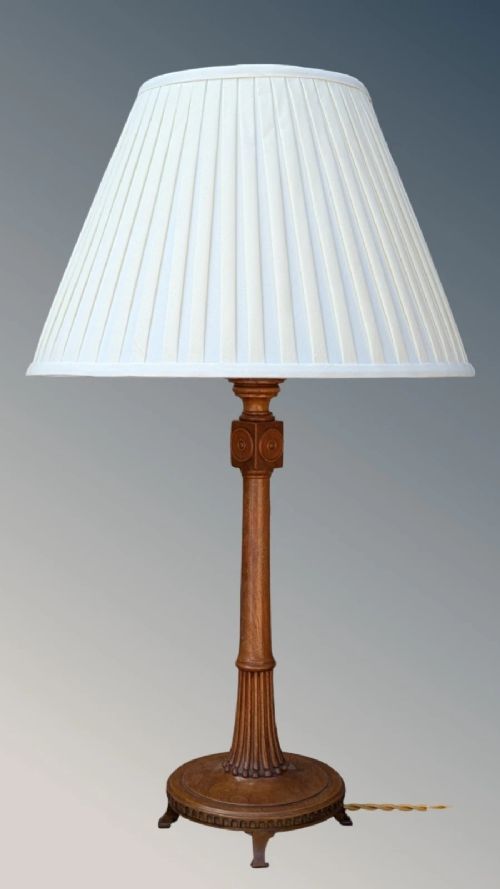 fig 1. Elegant Pair Of Walnut Regency Style Table Lamps
