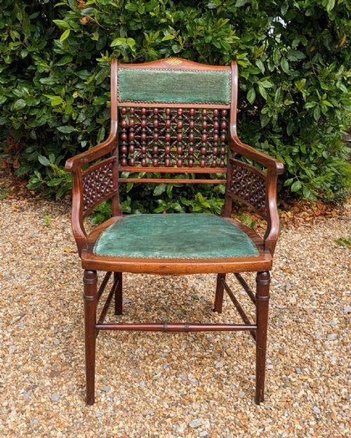 fig 1. Pretty 19th Century Mahogany Armchair