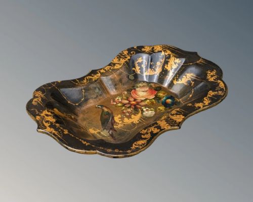 Antique Papier Mache Tray Hand Painted