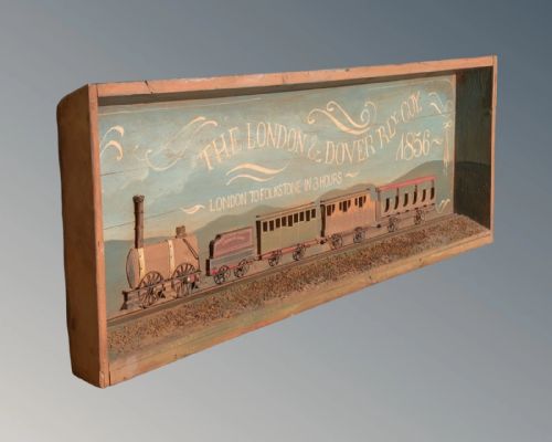 fig 1. London to Dover Railway Company 3D Advertising Sign Folk Art