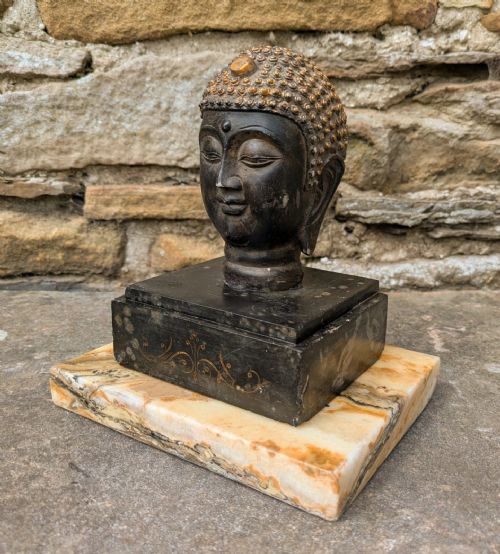 Antique Bronze Buddha Head