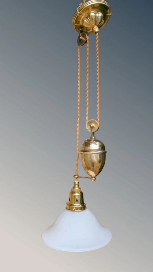 Antique Solid Brass Rise And Fall Light