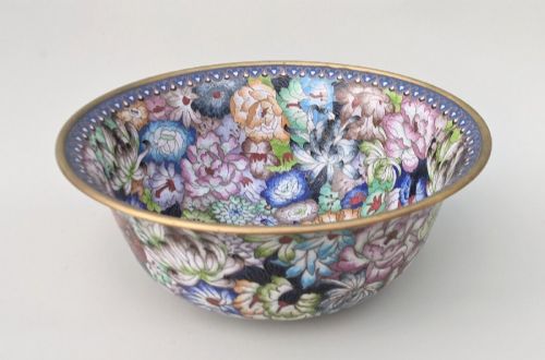 Large Antique Chinese Cloisonne Bowl 