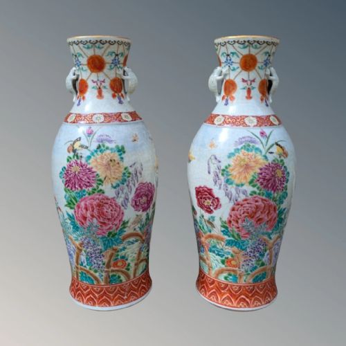 BEAUTIFUL PAIR OF JAPANESE KUTANI VASES MEIJI PERIOD - ADDITIONAL PHOTO 1
