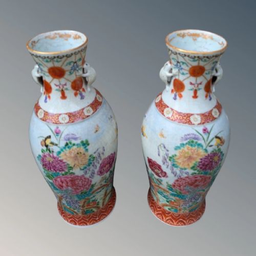 BEAUTIFUL PAIR OF JAPANESE KUTANI VASES MEIJI PERIOD - ADDITIONAL PHOTO 5