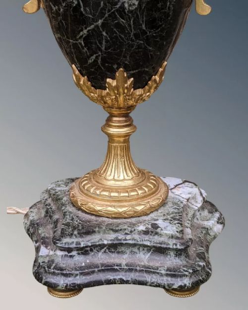 fig 1. Quality Louis XVI Marble & Gilt Bronze Table Lamp