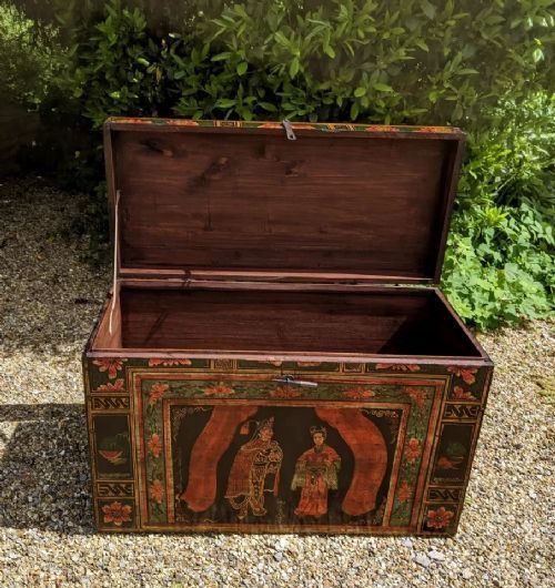 fig 1. Antique Chinese Lacquered Trunk Chest