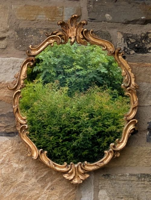 fig 1. Good Pair Of Giltwood Oval Wall Mirrors 