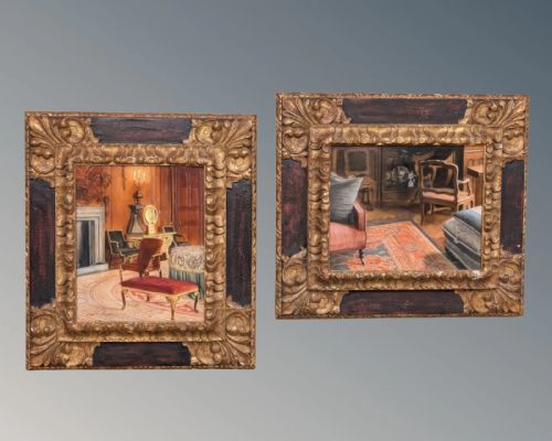 fig 1. Palace in Madrid After the Oil Painting by Rogelio Puente (1936-1996)