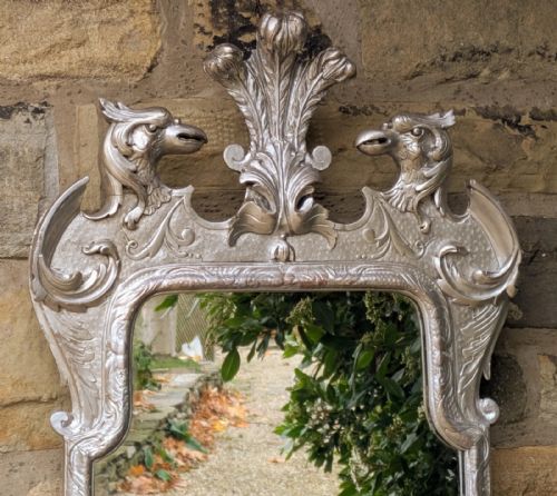 fig 1. 19th Century Silver Gilt Pier Glass Mirror Eagles Head