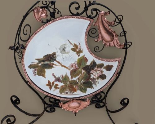 fig 1. Stunning Art And Crafts Copper Wrought Iron Mirror Firescreen