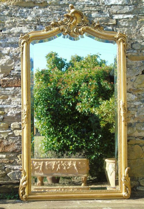Good Large Antique French Gilt Mirror