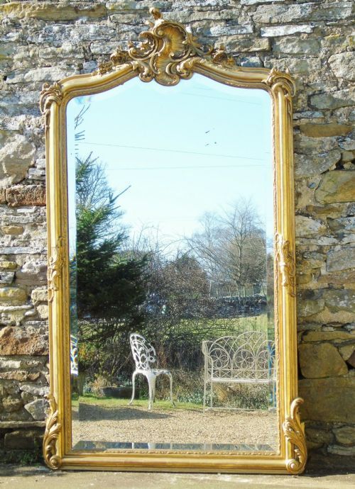 fig 1. Good Large Antique French Gilt Mirror