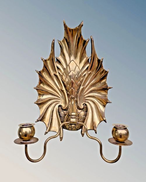 SUPERB PAIR OF LIBERTY BRONZE WALL SCONCE - ADDITIONAL PHOTO 1