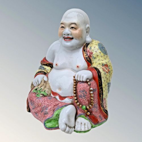 GOOD LARGE CHINESE PORCELAIN LAUGHING BUDDHA - ADDITIONAL PHOTO 2