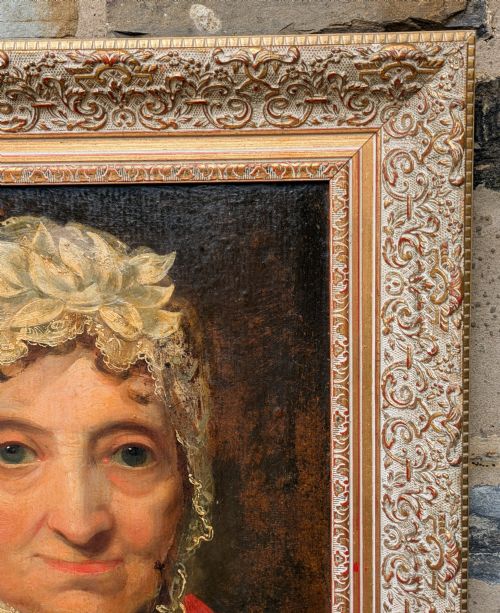 OIL PORTRAIT IRISH LADY IN LACE CAP CIRCLE OF ERSKINE NICHOLS - ADDITIONAL PHOTO 5