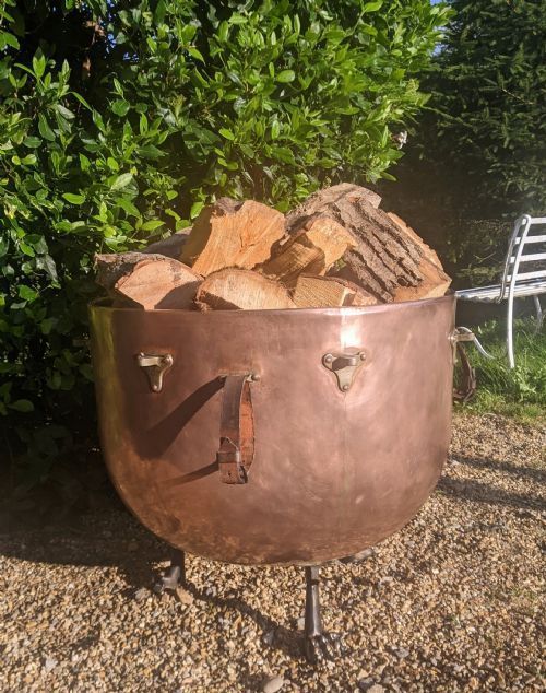 fig 1. Good Large Solid Copper Log Bin