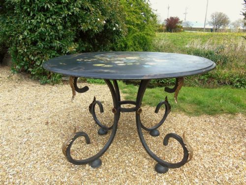 BEAUTIFUL 19TH CENTURY POLYCHROME CONSERVATORY TABLE
