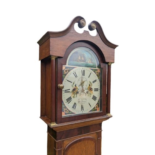 IRISH OAK LONGCASE CLOCK PORTGLENONE WM YOUNG - ADDITIONAL PHOTO 7