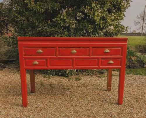 ANTIQUE CHINESE RED LACQUER CABINET