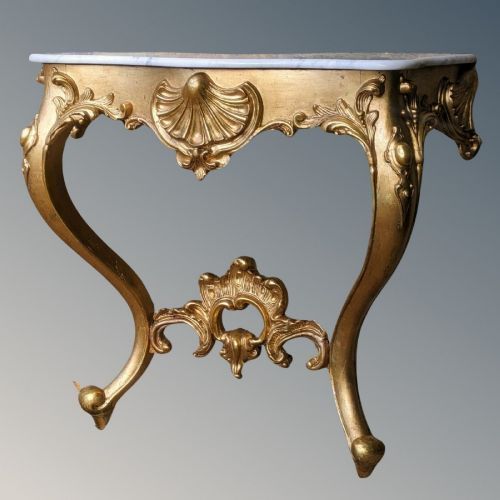 ANTIQUE GILTWOOD MARBLE CONSOLE TABLE